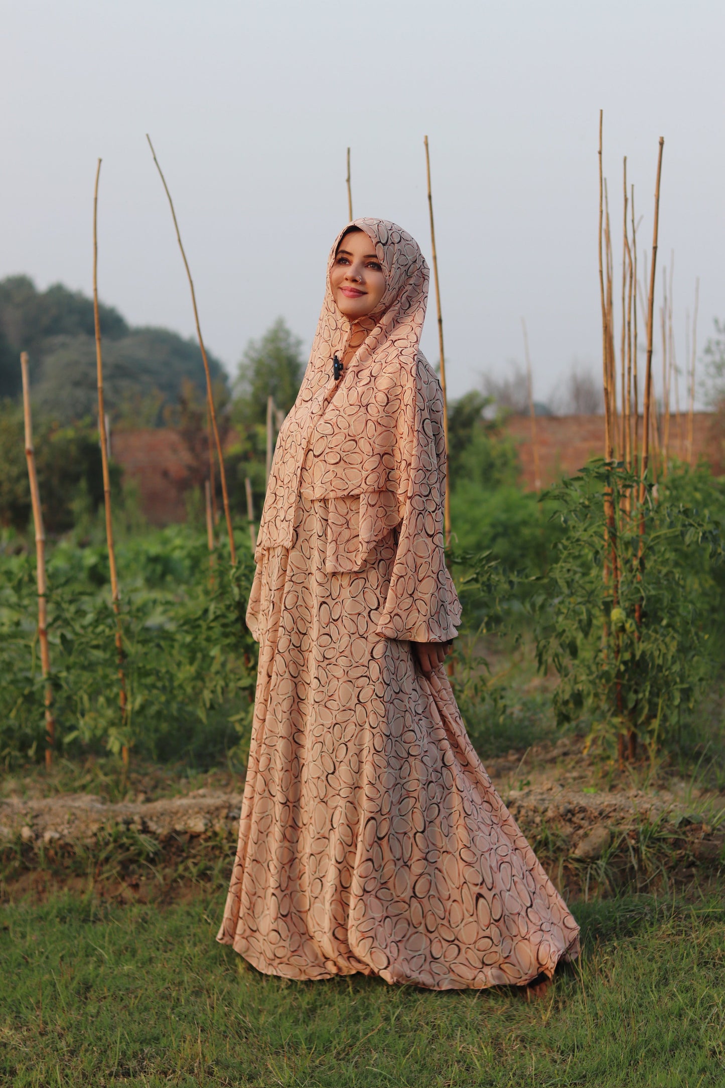 Printed Double Layer Abaya - Haya by Rabi