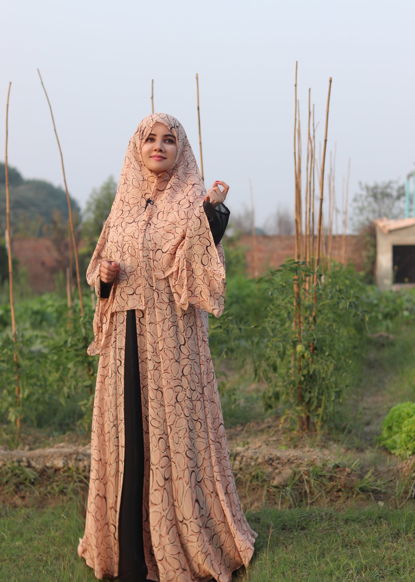 Printed Double Layer Abaya - Haya by Rabi