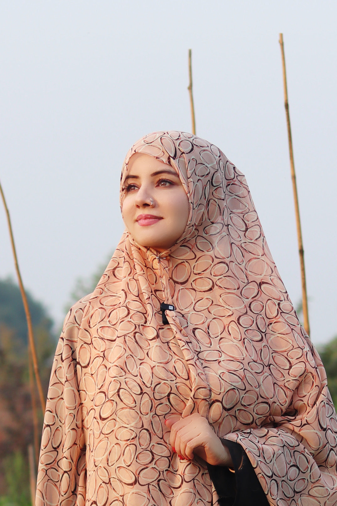 Printed Double Layer Abaya - Haya by Rabi